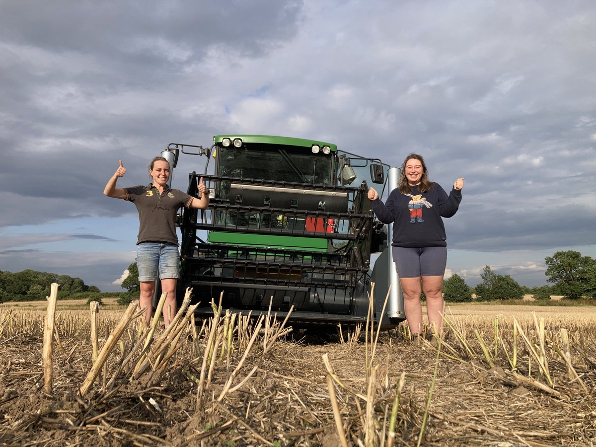 niabgroup's tweet photo. Here are Danika an Poppy, part of our team in Cirencester, who both look delighted to have finished harvesting their third and final site for oilseed rape trials. https://t.co/h2DriNi636