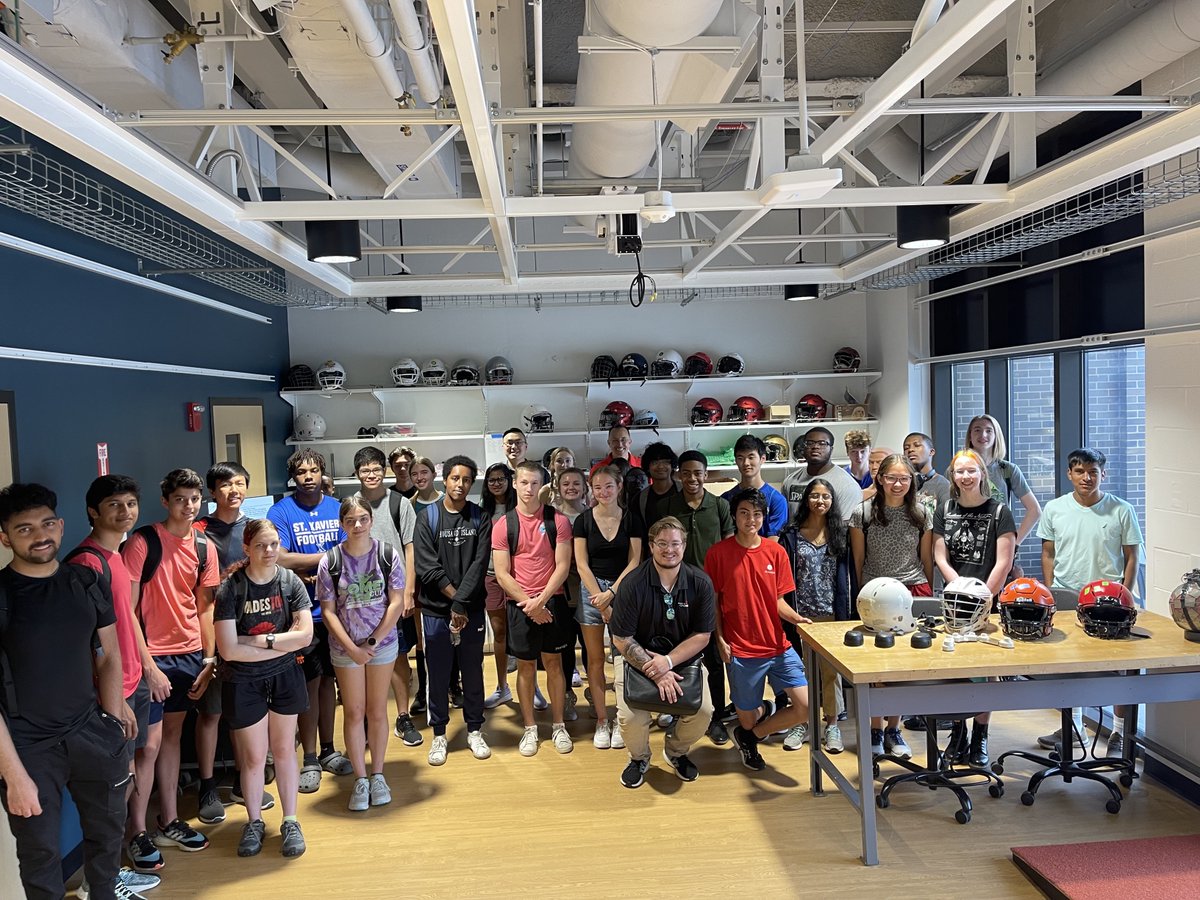 UC_CEAS's tweet photo. Cohort 1 of the @generalelectric Next Engineers spent the week on campus participating in an engineering design challenge focused on concussions' impact. Students visited biomedical engineering professor Eric Nauman &amp; learned about his research!  #NextEngineers #GEFoundation https://t.co/G6QNMnpNpy