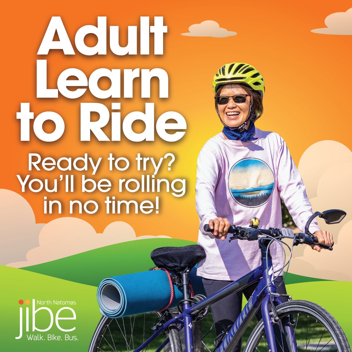 JibeWithUs's tweet photo. Adult Learn to Ride is Back! This class builds confidence and skill for beginners whoβve never ridden a bike before or havenβt in a long while. Applications will be accepted now until August 31st! https://t.co/DVQjwhN5mO #RideMoreDriveLess https://t.co/Z0jBZ34LVx