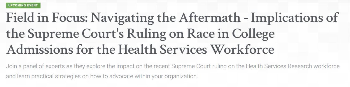 AcademyHealth's tweet photo. Join us this coming Monday at noon ET for a webinar on the Supreme Court ruling's impact on the potential effects on health care and health services research, hosted by AcademyHealth in partnership with the @WeitzmanInst. Register now: https://t.co/tvcCw6f4zJ https://t.co/G5oSfmsfdj