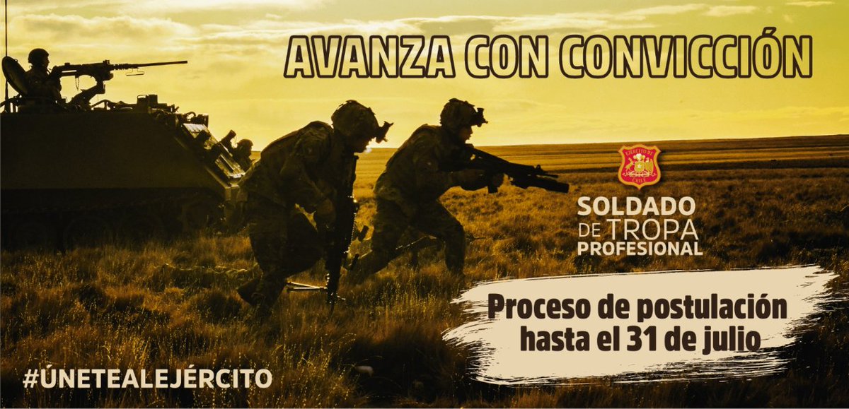 VIDE_CL_Oficial's tweet photo. ¡Atención #Iquique #Arica!
Una interesante #OportunidadLaboral con estabilidad de 5 años es la que está ofreciendo nuestro @Ejercito_Chile a los #jóvenes del país 🇨🇱, invitando a postular para engrosar sus filas como #SoldadoDeTropaProfesional. Postula en https://t.co/2LqbfXOEhY. https://t.co/24LflYjjrV