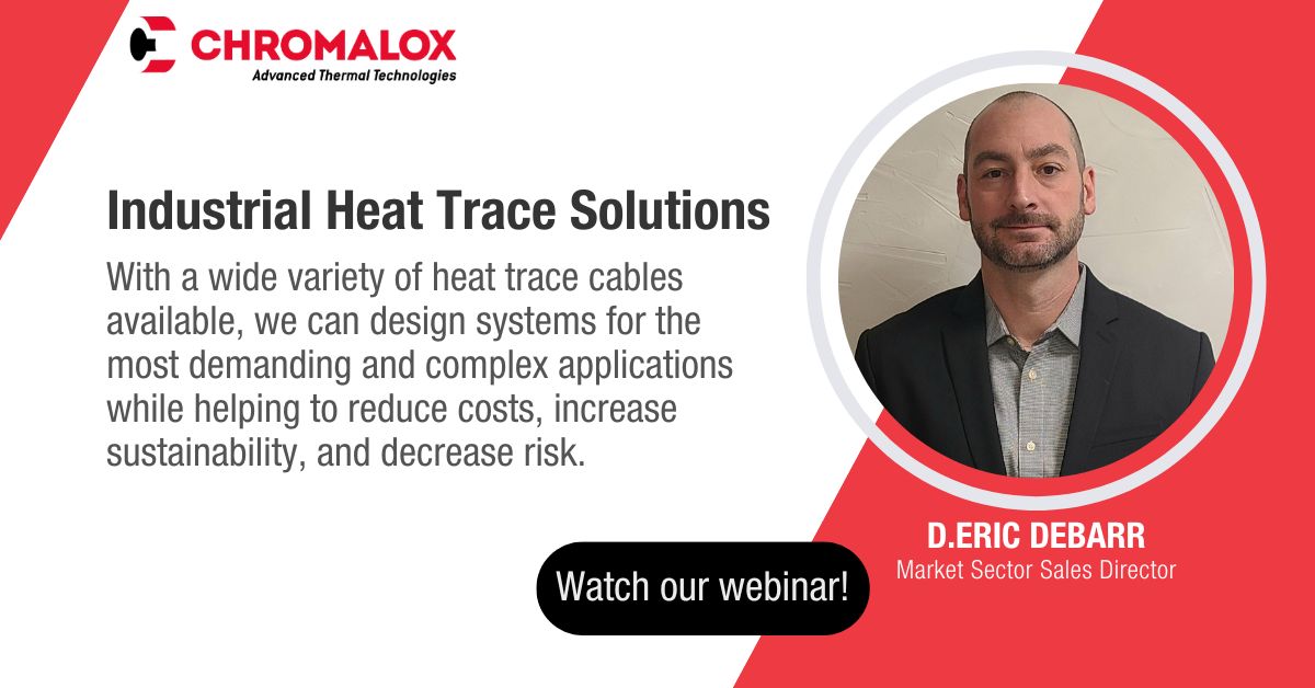 Do you work in the industrial industry and want to learn how you can benefit from Heat Trace? Watch our start to finish product overview for your industrial heat tracing needs by D.Eric DeBarr, Chromalox Market Sector Sales Director: youtu.be/AVWT0ivTWLI