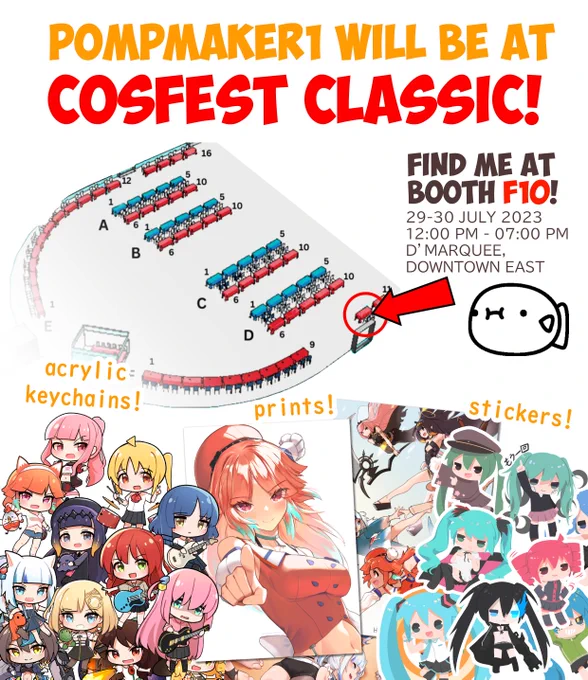 I'm gonna be at a convention tomorrow! (and sunday)
SG peeps come find me for cool merch!!

#cosfest2023 #cosfestclassic 