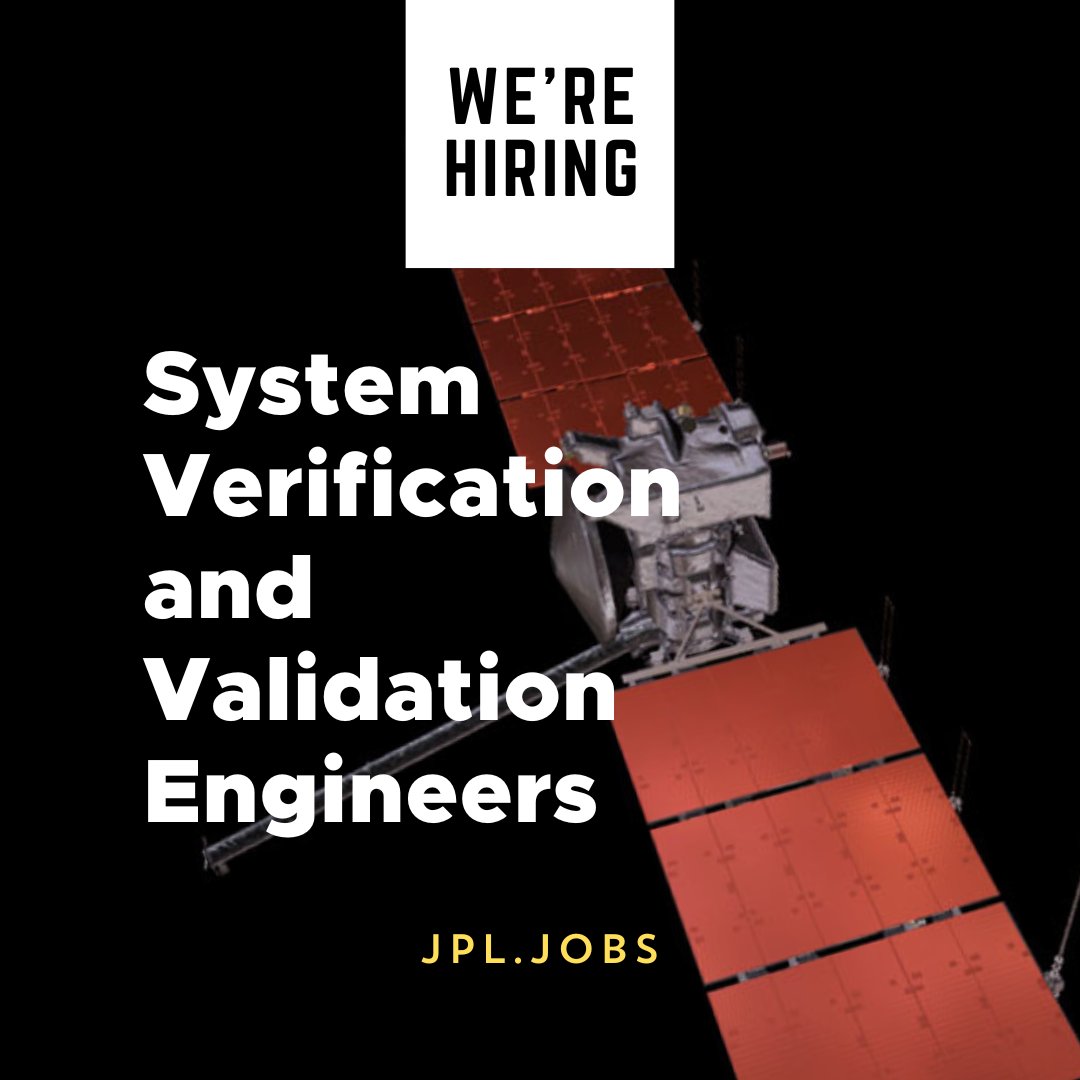 nasajplcareers's tweet image. JPL is hiring! Join our team of System Verification and Validation Engineers as we continue to Dare Mighty Things together through our bold missions and innovation in space exploration. 

Learn more and apply at bit.ly/44YyuYy

#JPLcareers #NASAJPL