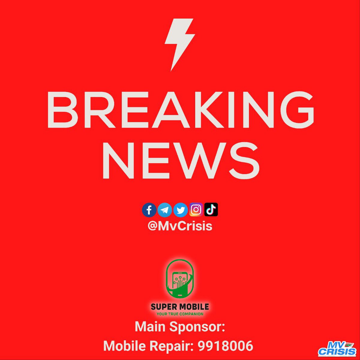 🚨#Breaking: Aanmu evvun nubaahvan HPA in evves recommendation eh mi gadiyaa hamayakah nunerey. Hulhumale gai oi Minivan Ufaa show cancel kohlee salaamathee sababuthakah takai!

Ithuru mauloomaathu: t.me/MvCrisis/87733