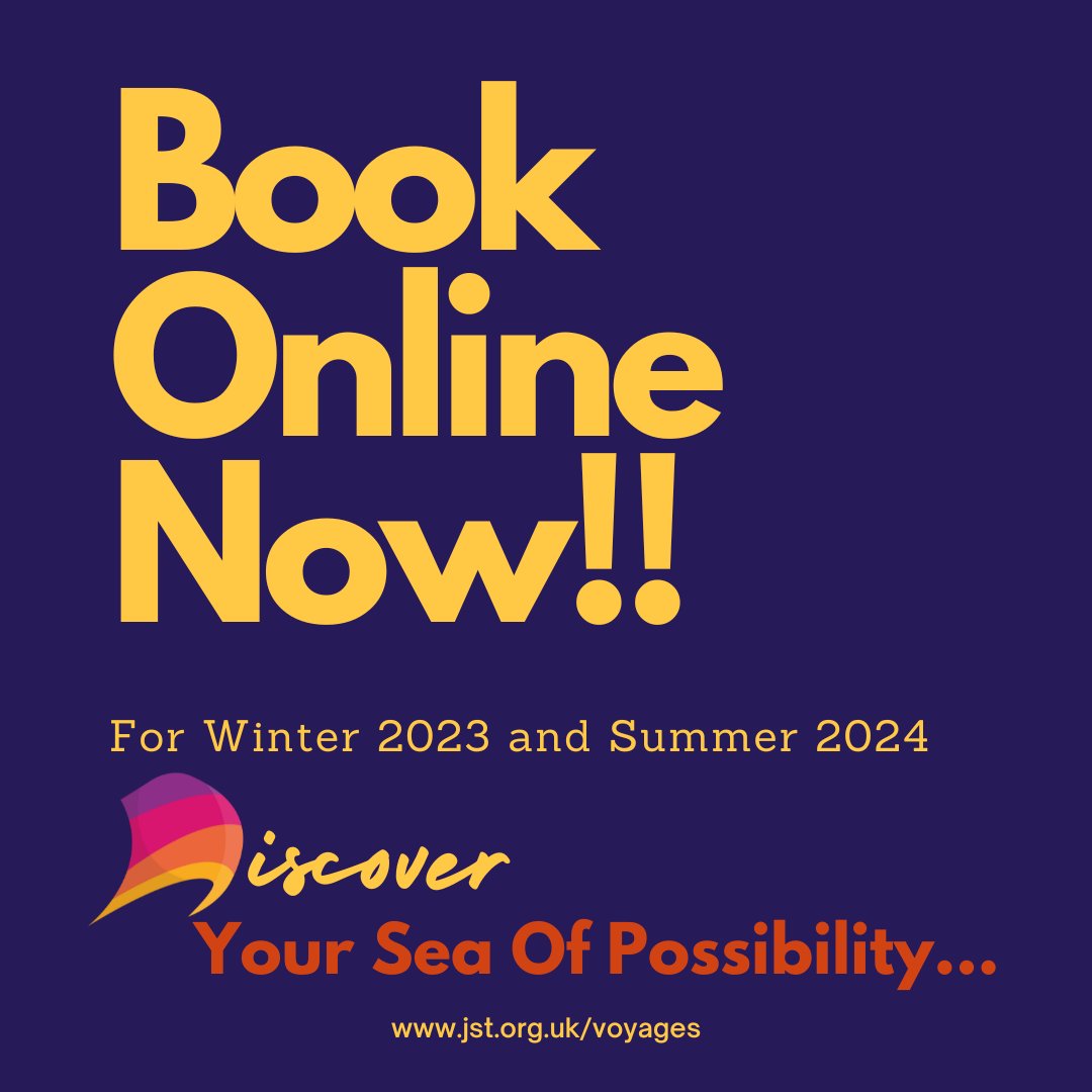 Our new voyages have landed! Book online now: jst.org.uk/voyages