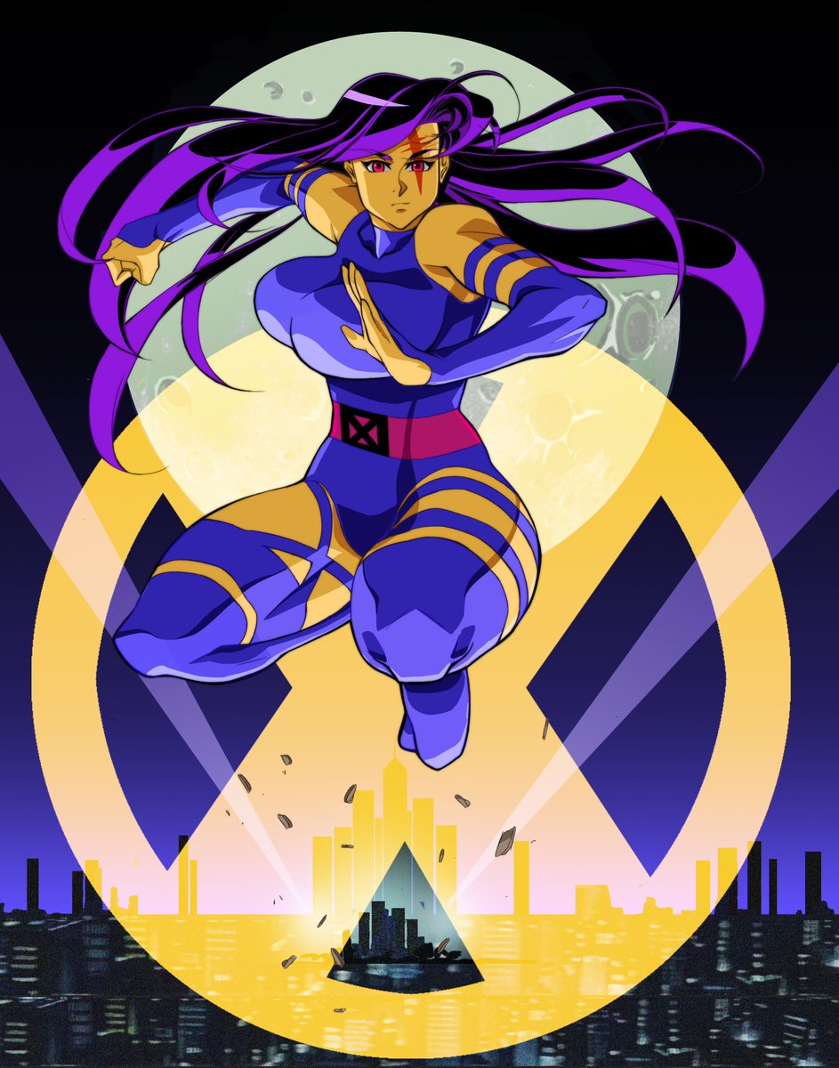 Happy Friday, everyone! Psylocke says, 'Hi-Heah!'. If you played MVC2 or MSH, you know the vibes. #Capcom #marvel #fanart #mvc2 #Psylocke #XMenCOTA #Xmen #comics #anime #thicc #illustration #mahvel #evo2023