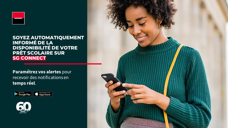 SGCameroun's tweet photo. Vous avez une demande de prêt scolaire en cours ?
Recevez une alerte sms en temps réel, dès la mise en place de votre crédit, en paramétrant vos alertes sms en toute autonomie sur SG Connect.
#CreditScolaire #SGConnect #SimuationdeCrédit #SGCameroun #60AnsAvecVous #TheFutureIsYou https://t.co/bBpZCq3zCq