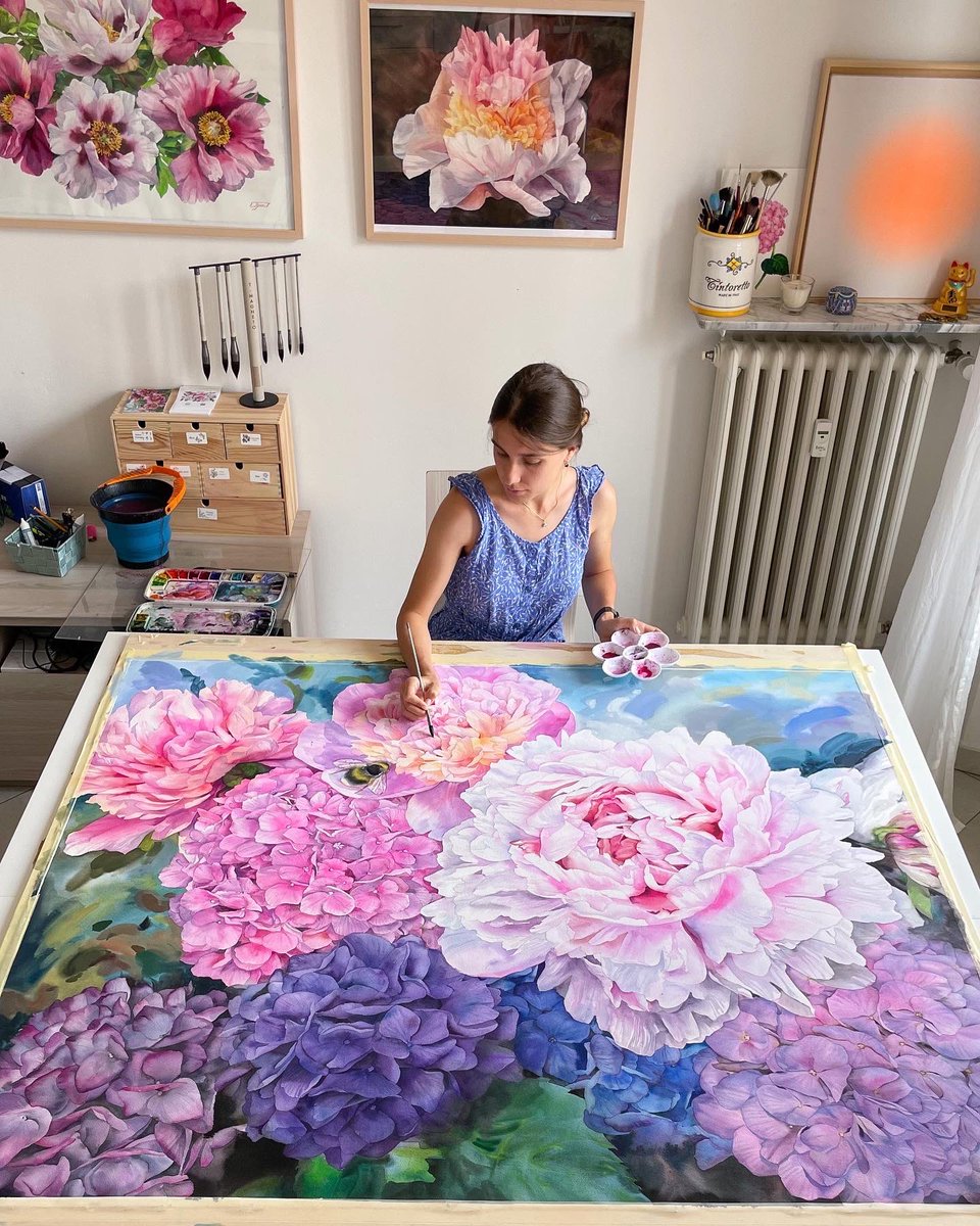 janetpulcho's tweet photo. My lovely #watercolor painting finished and now on the way to US.  #watercolorpainting #art #ArtistOnTwitter #paintings https://t.co/qYOFZUZmNc