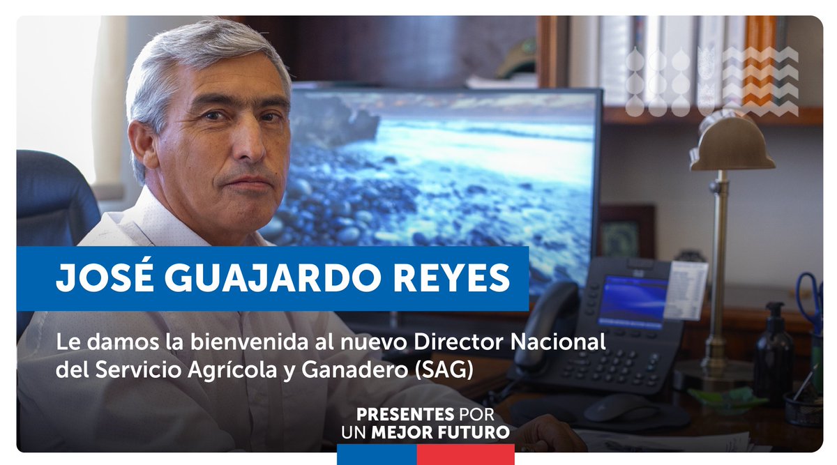 Le damos la bienvenida al nuevo Director Nacional del @sagchile, José Guajardo Reyes. La nueva autoridad fue nombrada a través de un concurso de Alta Dirección Pública convocado por el @ServicioCivilCL que recibió un total de 81 postulaciones.