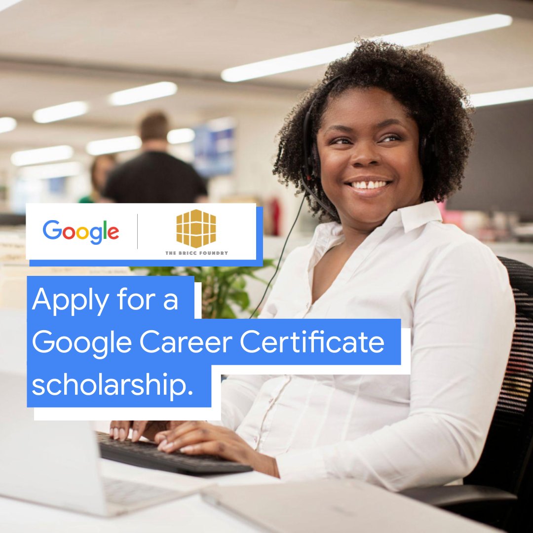 Our 2023 Scholarship cycle closes 7/31! Qualify for in-demand jobs in program management, cybersecurity, digital marketing and more!! 💛🌱

#linkinbio

#programmanagement, #cybersecurity, #digitalmarketing #growwithgoogle #briccXbricc #linktree