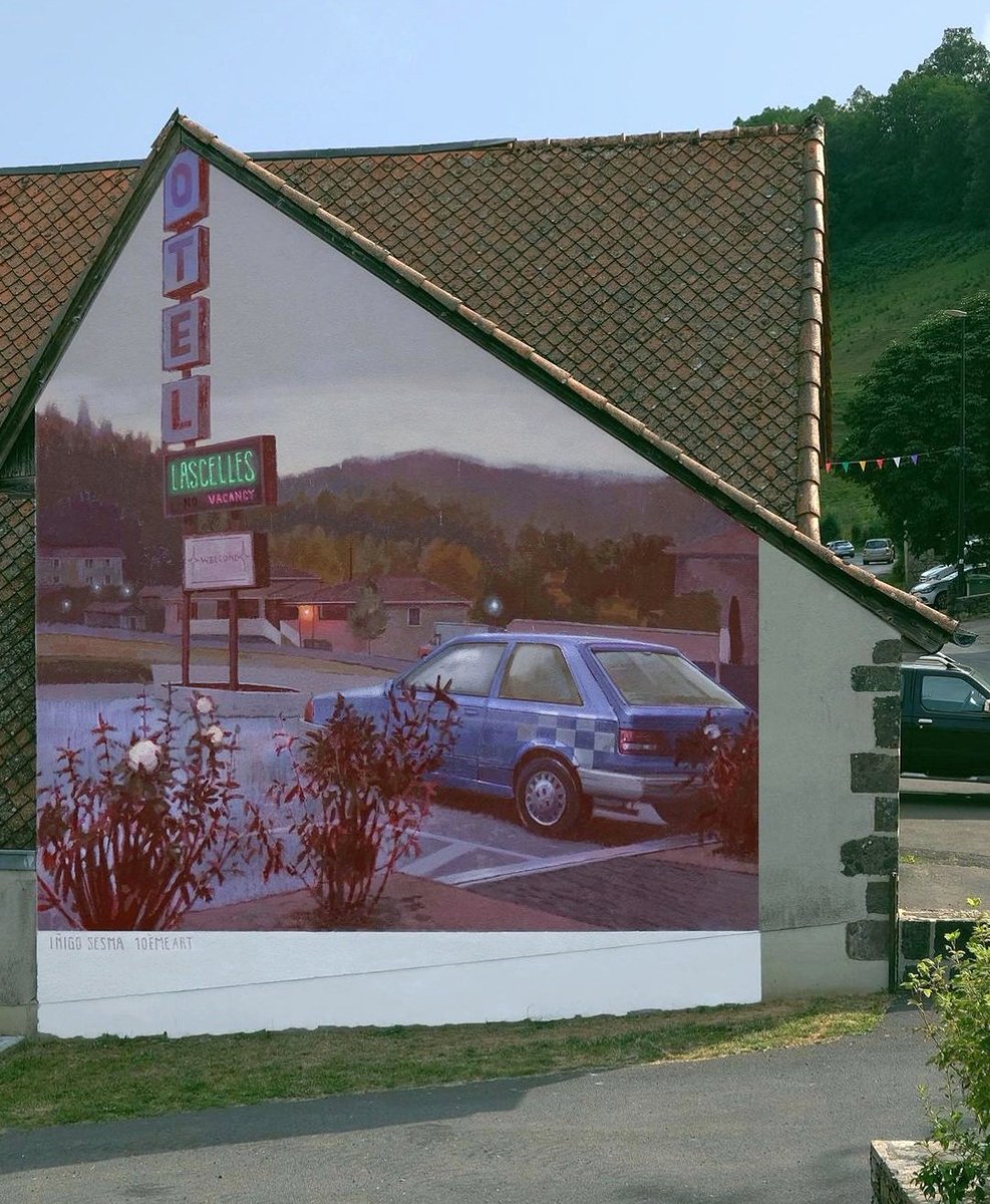 MolinaStreetArt's tweet photo. 'Greenpark Hotel' by Basque Iñigo Sesma for 10ème Art Festival 2023 in Lascelle, France #inigosesma #streetart #lamolinastreetart 📷 via artist https://t.co/z9UmeR6ERV
