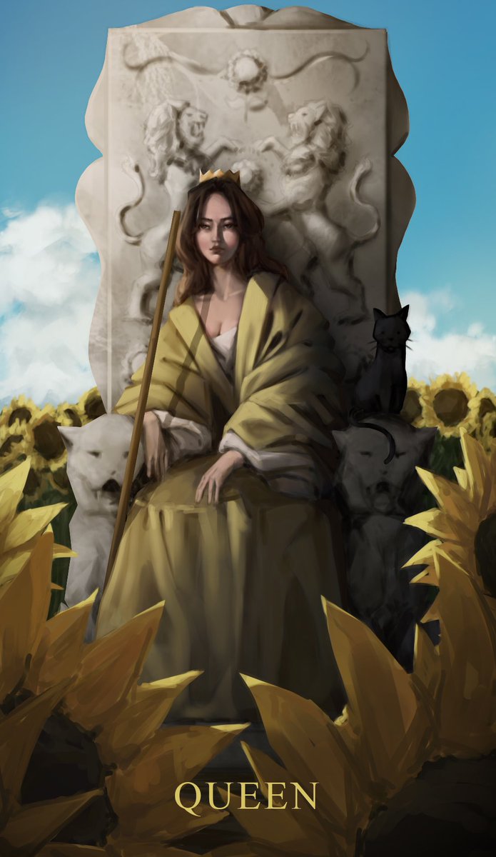 masaroarts's tweet photo. Tarot: Queen of Wands #art #digitalart #originalart #tarot #tarotcards https://t.co/WjUCgx2lY1