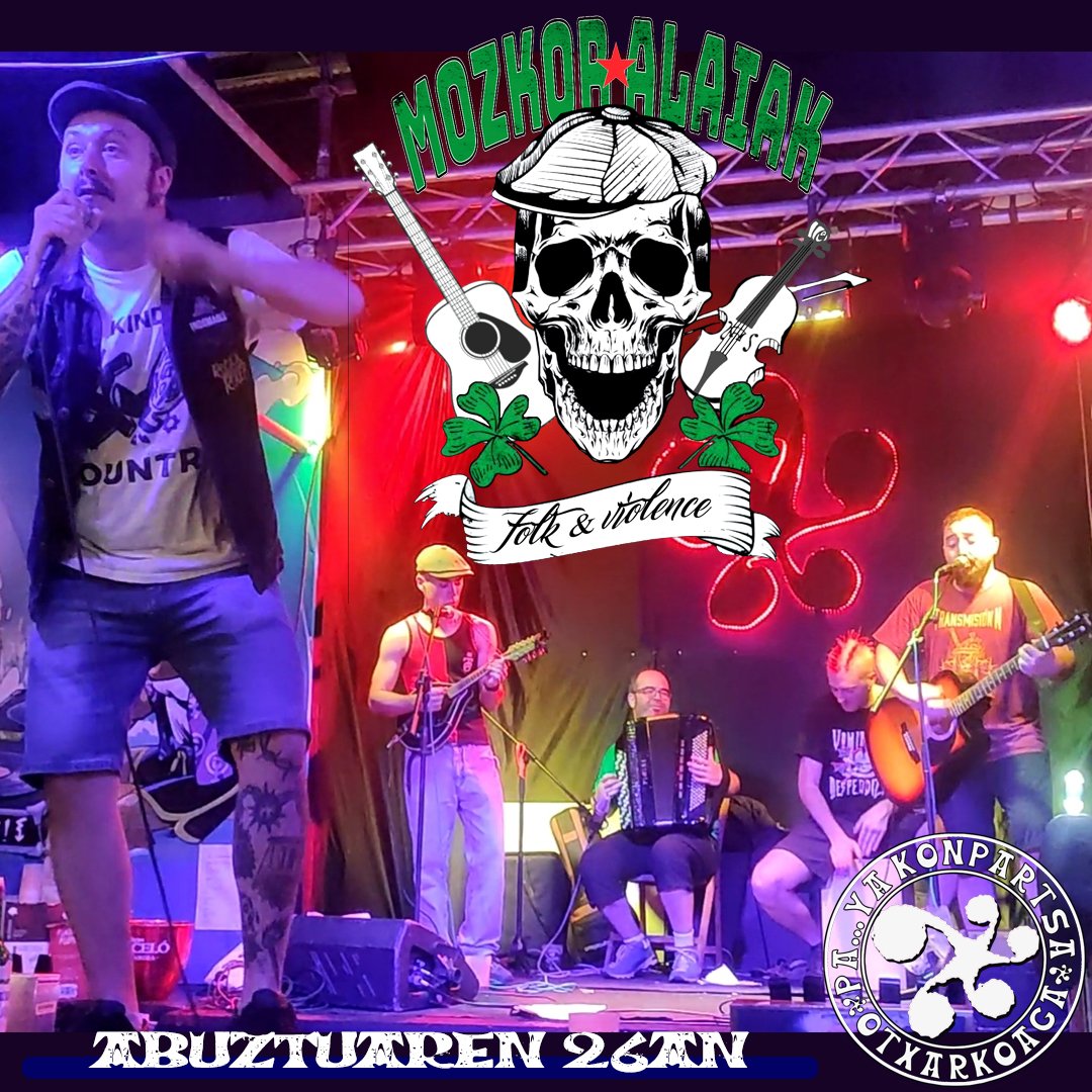 PaYaKonpartsa's tweet photo. EUS//Abuztuaren 26an euskal folk errebeldearen egunean ezin ziren falta @mozkoralaiak taldea. Beraien musika alaiarekin dantzan jarriko dute #atzekaldea. Egun borobila!
#astenagusia2023 #marijaia #badatormarijaia #atzerakontuabk https://t.co/4xIsOpAj9J