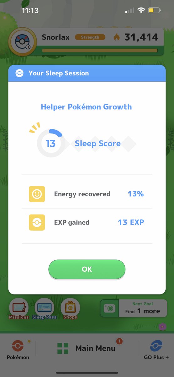 DittoMaster21's tweet photo. @PokemonSleep I have not gotten my bonus biscuits the last 2 days and today I woke up to a perfect score but my sleep pass said it was a 13. Can you help please? https://t.co/JARwBitPyp