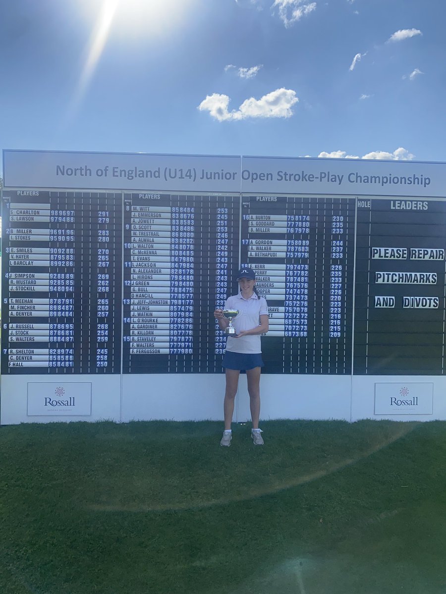 Happy to win the North of England U14s Championship at <a href="/beamishpark_gc/">Beamish Park GC</a> 🥇🏆