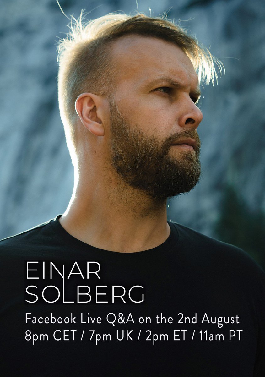 On august 2nd @IAmEinarSolberg is doing a live Q&A on his fb page! The only thing you need to do to join in is to follow him on fb 🤩. Link below. facebook.com/einarsolbergof…