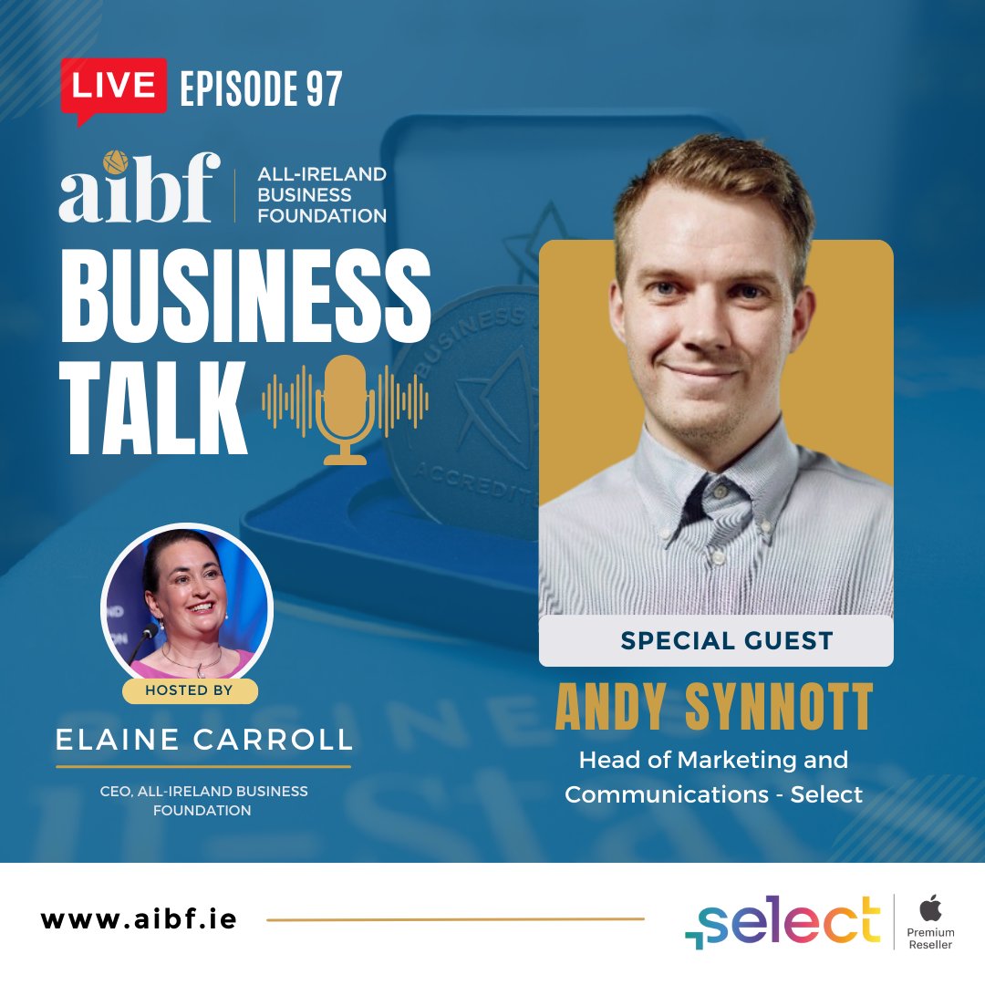 Join Andy Synnott from Select on this week's AIBF Business Talk podcast .

Don't miss this chance to learn from an industry expert and hear Select's incredible journey to rebranding success. 

Tune in now: shorturl.at/rFJNT

#AIBF #podcast #technology
