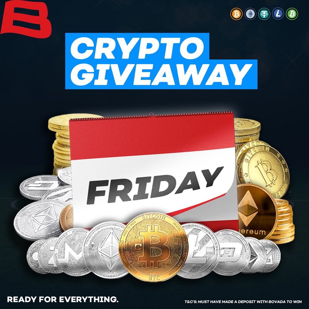 #GetBullishwithBovada FRIDAY giveaway!

We’ve got crypto bonuses worth $1,000 😳 to split between 4 of you!

🔁 this post, follow us
+ Tell us will Shohei hit another HR today (+300)? 

We’ll pick winners tomorrow (Twitter, IG &amp; FB)

Terms: bit.ly/B1vDCt