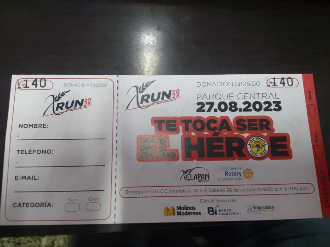 #Xrun #SeUnHeroe Tickets a la venta Info. DM @xelapan