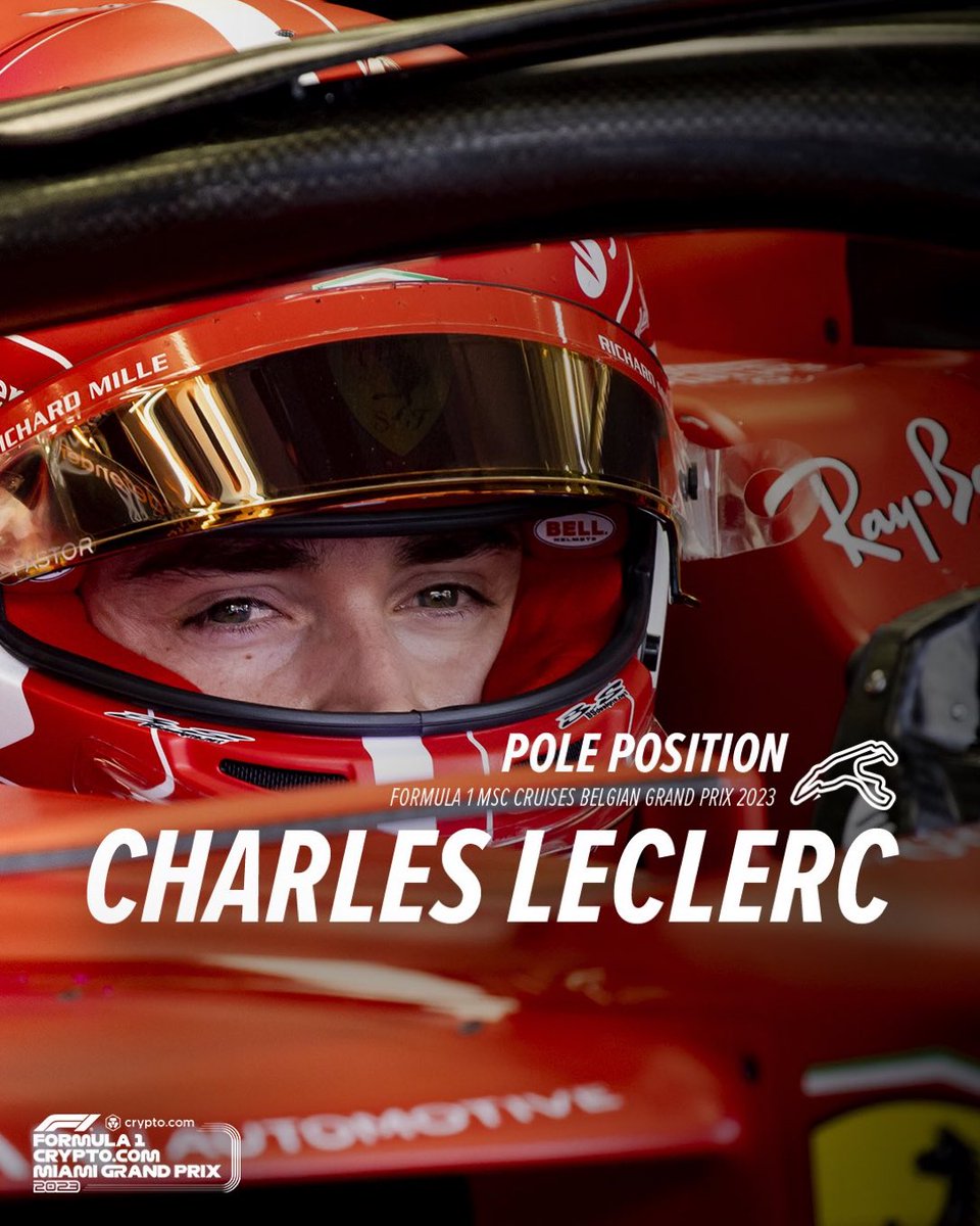 F1Tornello's tweet image. #F1 Una caricia para los tifosi. Leclerc en pole para el #BelgianGP