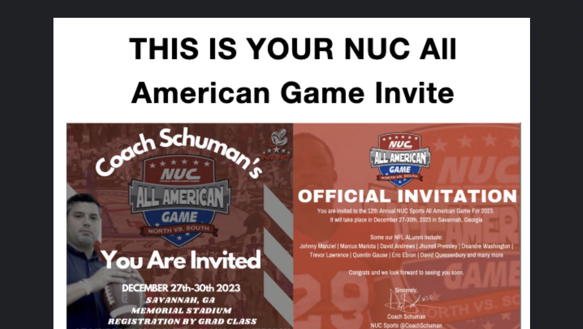 Thank you to @nucsports and @CoachSchuman for the invite!!! @VTOSPORTS @TheUCReport @CoachWellsESJFB @FootballEsj @RecruitGeorgia @912Recruits @PrepRedzoneFL @FlaHSFootball @FLgridironpreps @FBUcamp @ncsa @NP_Recruiting @NPShowcases @On3sports @247Sports @One11Recruiting