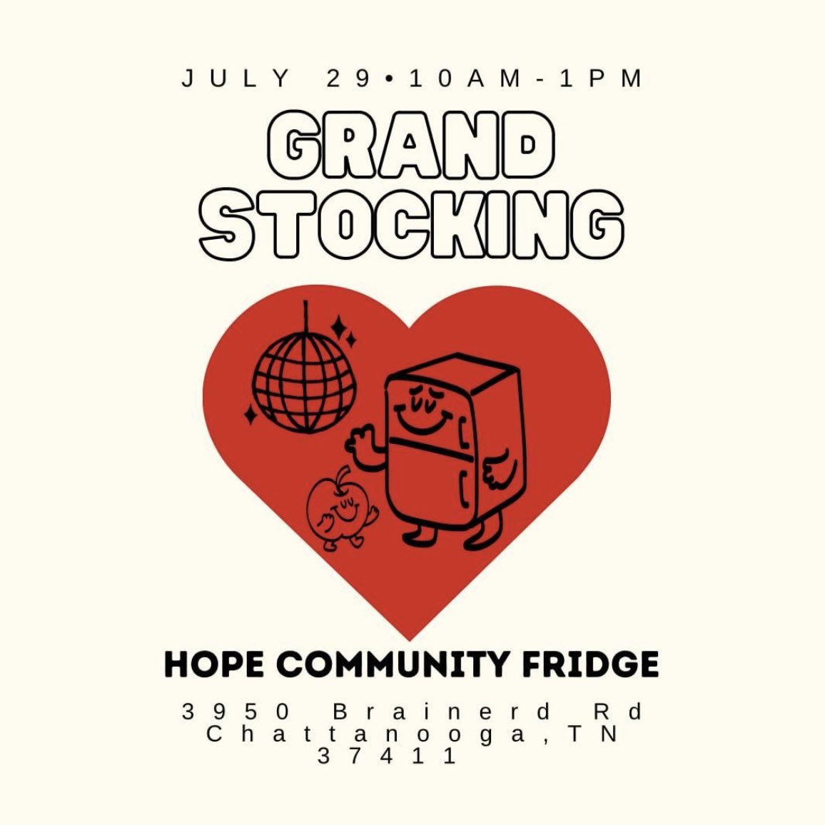 📣 Join us for an amazing event at Leo's Specialty Kitchen &amp; Home “Grand Stocking” of the new Hope Community Fridge! 🥦🥕🥪 

🤝 Help us stock the fridge, learn about volunteer opportunities, and make a difference in our community. 🌍❤️