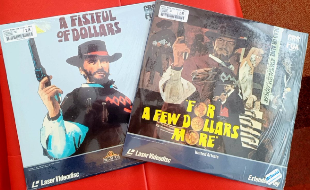 Not a huge Clint Eastwood fan, but I do enjoy his early spaghetti westerns. Found these LaserDisc beauties still in their original shrink-wrap for $2.95 each...sold! #LaserDiscs #LaserDisc #LaserDiscCommunity #ClintEastwood #SpaghettiWesterns #Westerns