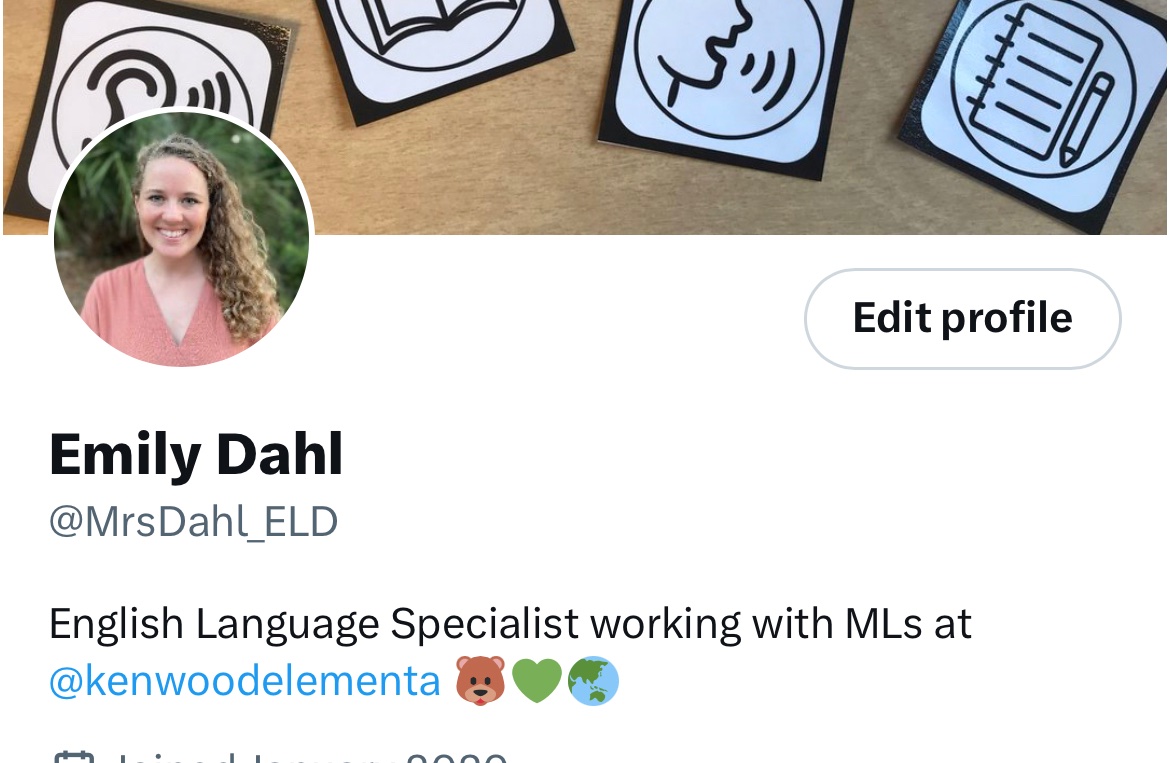My Twitter profile got a long overdue makeover, because ESL just doesn’t quite describe it! Language matters 🫶🏻 #JCPSML
