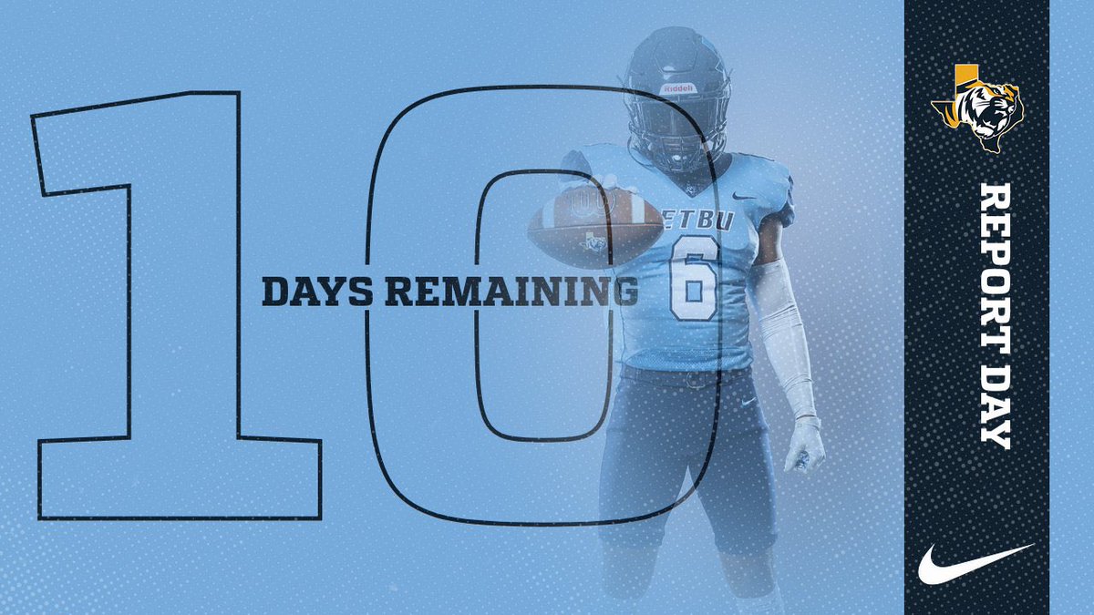 ETBU_Football's tweet photo. Almost that time, Tiger Nation you ready? ⏳#EtxTough #ProtectTheHill https://t.co/v595vpRTyC