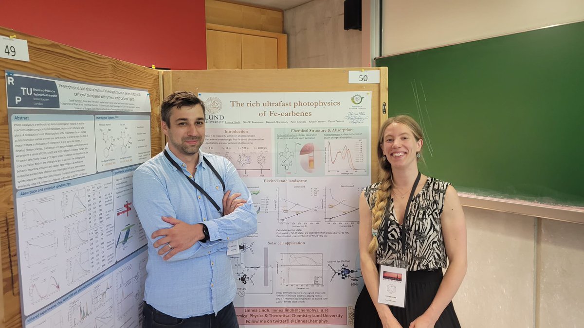 Linnea Lindh (@linneachemphys) on Twitter photo At the #isppcc2023 conference with my supervisor Pavel Chábera! Of course trying to convince the community that Fe-based photosensitizers is the way to go. 😁😁😁 <a href="/QuantumPEC/">Quantum Photoelectrochemistry Group</a> At the #isppcc2023 conference with my supervisor Pavel Chábera! Of course trying to convince the community that Fe-based photosensitizers is the way to go. 😁😁😁 <a href="/QuantumPEC/">Quantum Photoelectrochemistry Group</a>