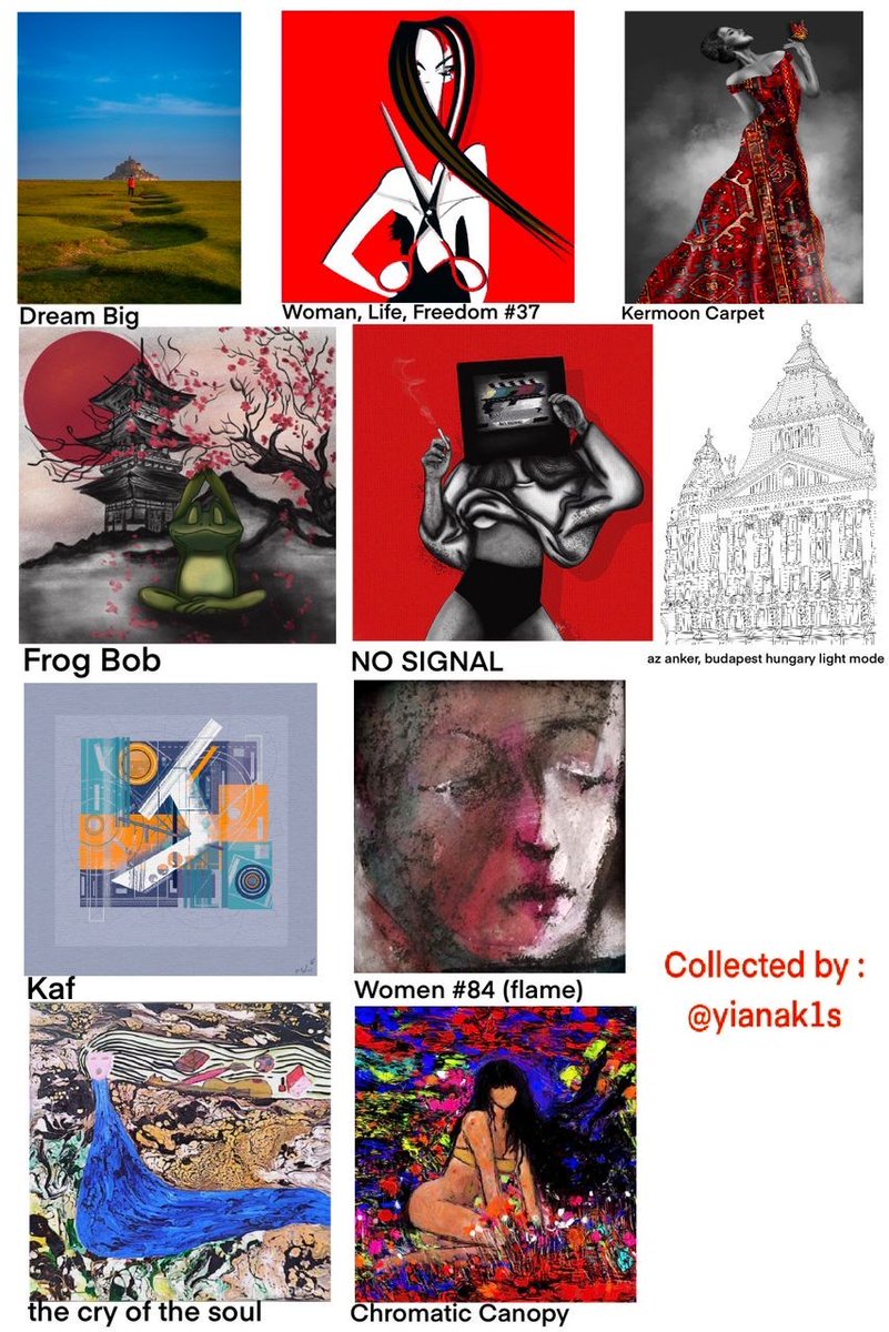 yianak1s's tweet image. gm gm frns! 1000 Tezos collection event! Shout out and acknowledgement to the following amazing artists that I collected from. This is the SEVENTH GROUP of frns that collected my dragon NFT and now as promised I am collecting from them! Thank you amazing artist frns!…