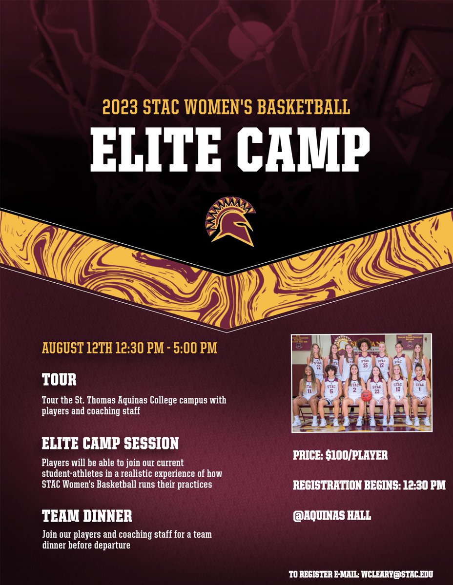 Elite Camp Alert 🚨 Sign up today by emailing wcleary@stac.edu