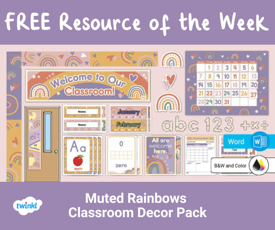 🌈 Pretty pastel rainbows classroom decor pack!
✨ FREE through 8/4
🔗 twinkl.com/l/mf7g3

#backtoschool #classroom  #TEACHers #FREEBIES