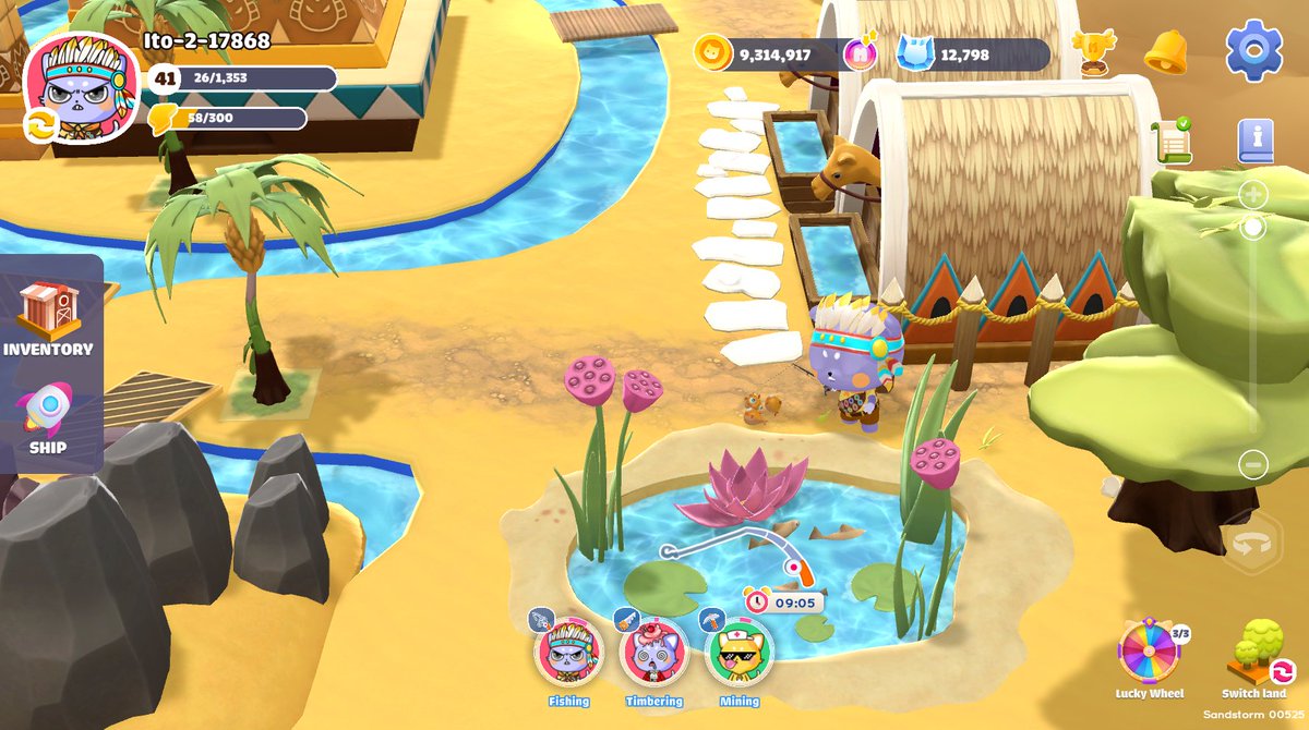 MLK_WOLFIE's tweet image. going for his fishing badge #MocossiPlanet #ITO2ingame #farminggame