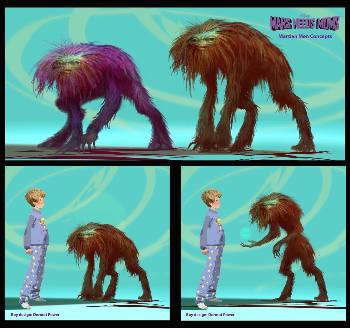 Does the world keep getting more interesting?!
Inspired by the UAP hearings...here are some Martian design ideas I did for Disney's MARS NEEDS MOMS. The amazing Dermot Power created the cute kid design.

#characterdesign #animationart #conceptart #visualdevelopment