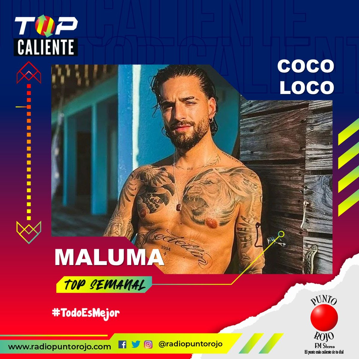 RadioPuntoRojo's tweet image. El no tenerte desespera... abre la puerta, estoy afuera... Porque adentro sé que es donde tú me quisieras...

#CocoLoco @maluma #Top2 en el #TopCaliente