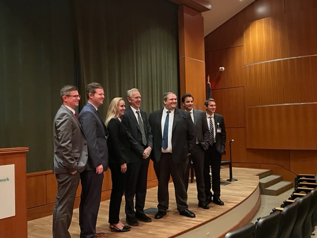 It was such an honor to host Dr. John Hunter from @OHSUsurgery as visiting professor for our annual Lectureship. He gave a fascinating talk on his approach to esophagectomy for #esophagealcancer and led the discussion of @AHNesophagus fellows research presentations.