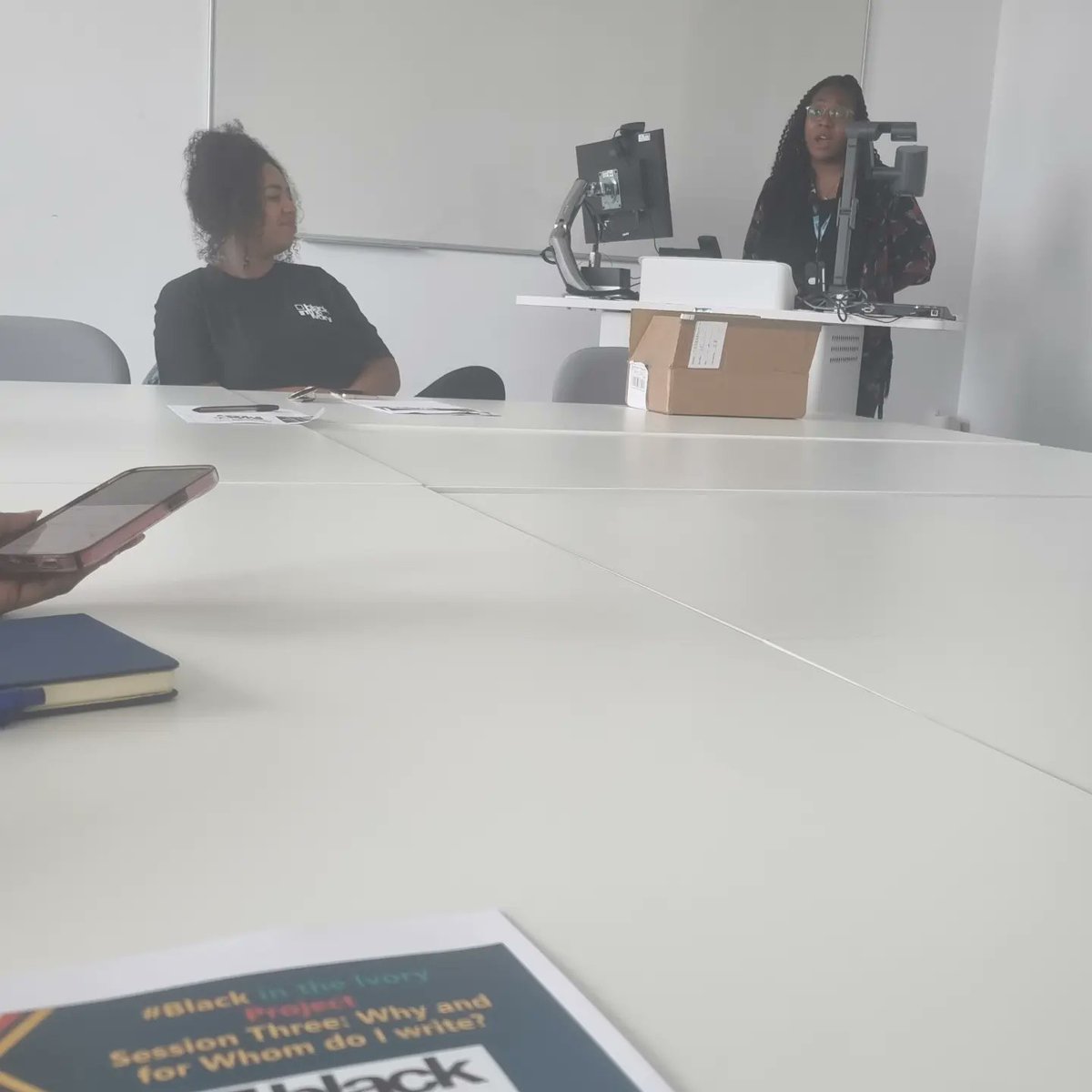 Criminolojen's tweet photo. Today at @LJMU I spoke at the #BlackInIvory event by @niquevwalk

I shared how my identity &amp; journey influenced my research choice; also "the power of the pen" - persons writing have a range of responsibilities.

Enjoyed @Natalie_Denny_ input and seeing @blackresearchr_ 

🌸 https://t.co/8Y3lEgviDk