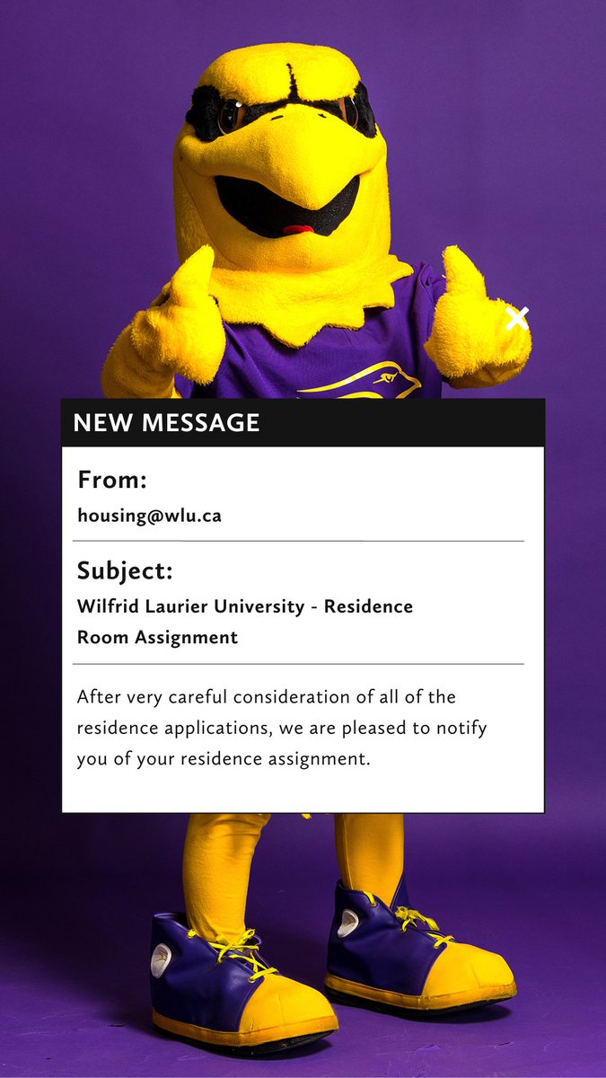 Happy Friday <a href="/Laurier/">Wilfrid Laurier University</a> Golden Hawks☀️ The Department of Residence is happy to share that Residence Room Assignments have been sent to students on both our Waterloo and Brantford campuses🏠 Please review the email you received thoroughly and reach out if you have questions 💜💛