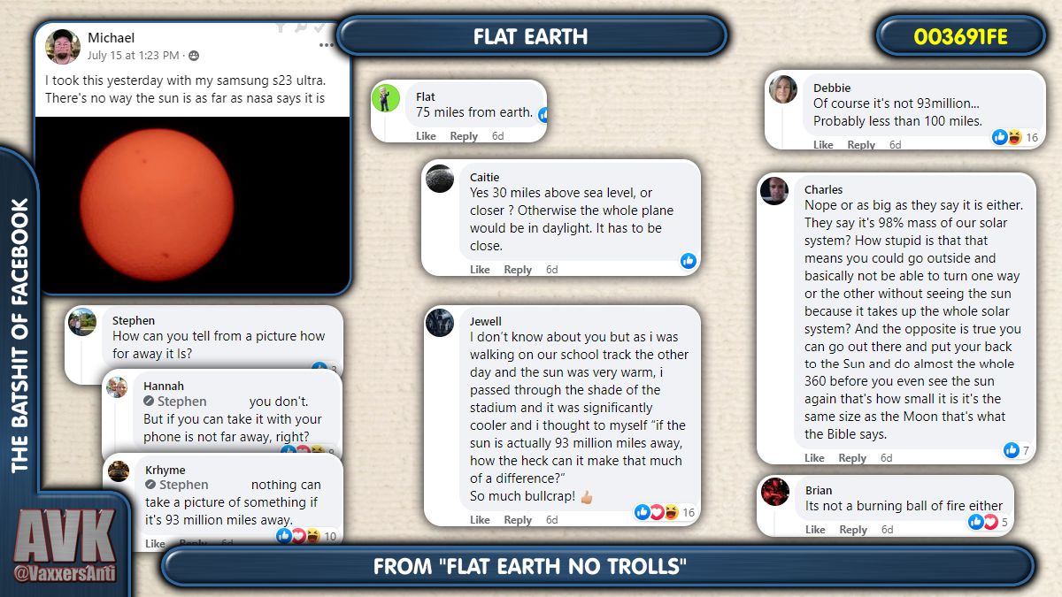 Flat Earthers explain:

The Sun

#FlatEarth #FlatEarthers #Flerf #Flerfs