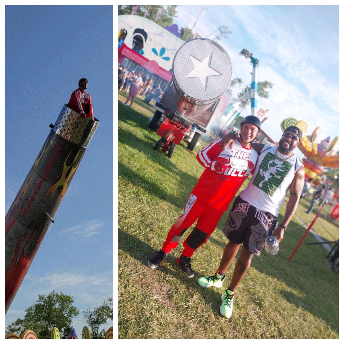 GreatRcp's tweet photo. This make me think of @Lil Wayne song"Cannon" remix off the Gansta Grillz albulm with DJ Drama. The stunt man blew up like wayne did. Jaw dropping stunt #RCPDAGREAT #stuntman #festival #countyfair #fun #amazing #artist #musician #wow #superdad #entertainment #satisfying #viral https://t.co/yIgAVKPR6U