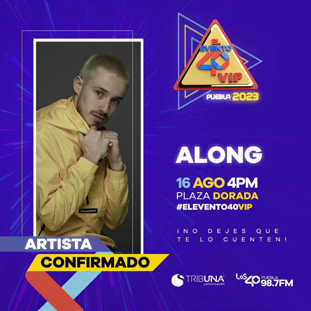 Los40_PueblaFM's tweet photo. El Evento 40 VIP 🎙 ¡No dejes que te lo cuenten! 🎶

#Los40Puebla trae para ti a @alongmusic en el #Evento40 VIP ♥

Nos vemos este 🗓16 de Agosto a las 4PM⏰️ en Plaza Dorada  📍 ¡Espéralo muy pronto! ✨️

#ElEvento40Puebla #SoyLOS40 #LOS40EnPuebla #TodaLaActitud #987FM https://t.co/pDeKhNX7pe