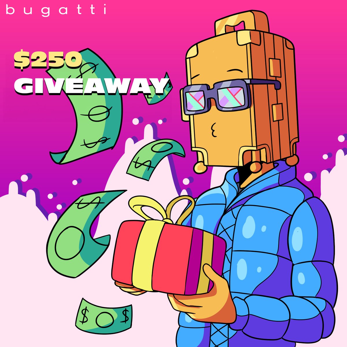 bugattigrp's tweet photo. Huge giveaway!🎁
➡️Win 250$ in #ETH🎉
To Enter:
✔️Follow @realedition22
✔️Post a picture with your Bugatti bag&tag @bugattigrp on the post
✔️Set a reminder for our upcoming party & attend https://t.co/jsrfw0WK7t
Winner drawn during the space🪩
#EDITION22 x #BUGATTIGROUP https://t.co/ynSHk2Wmcn