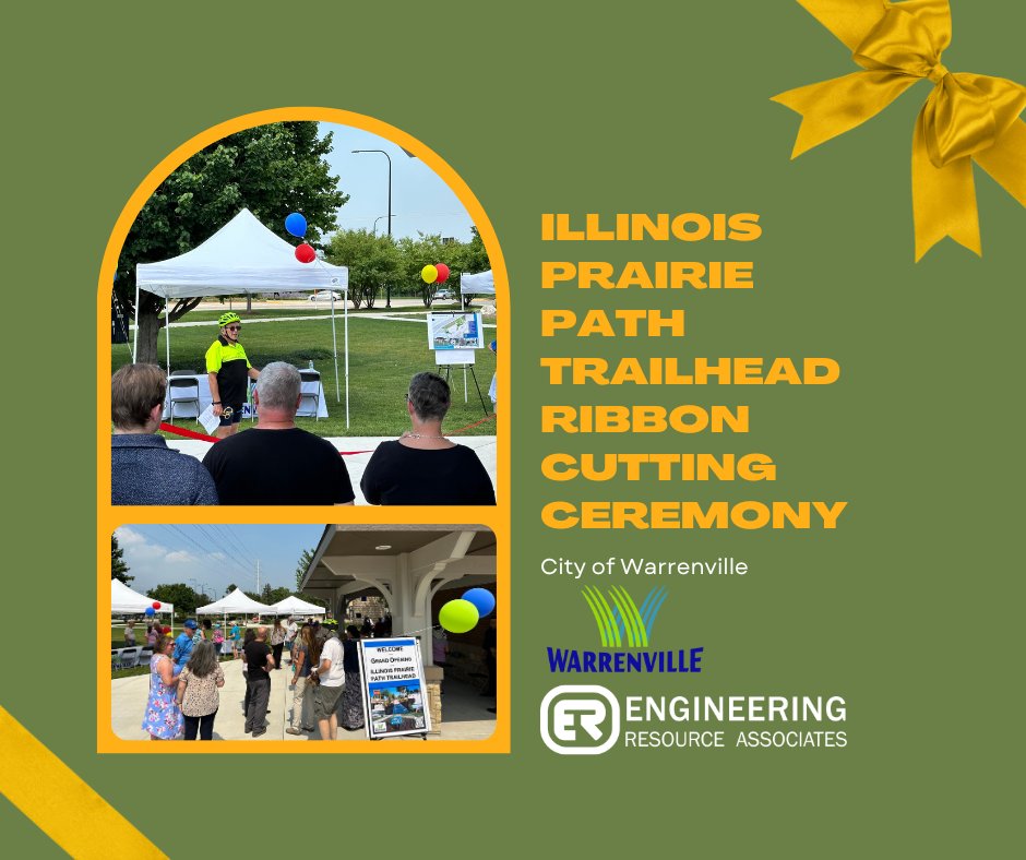 Yesterday was the ribbon cutting ceremony for the Illinois Prairie Path Trailhead project! ERA provided Phase I and II engineering services for the improvements that greatly improved the section of the Illinois Prairie Path at Illinois Route 56.