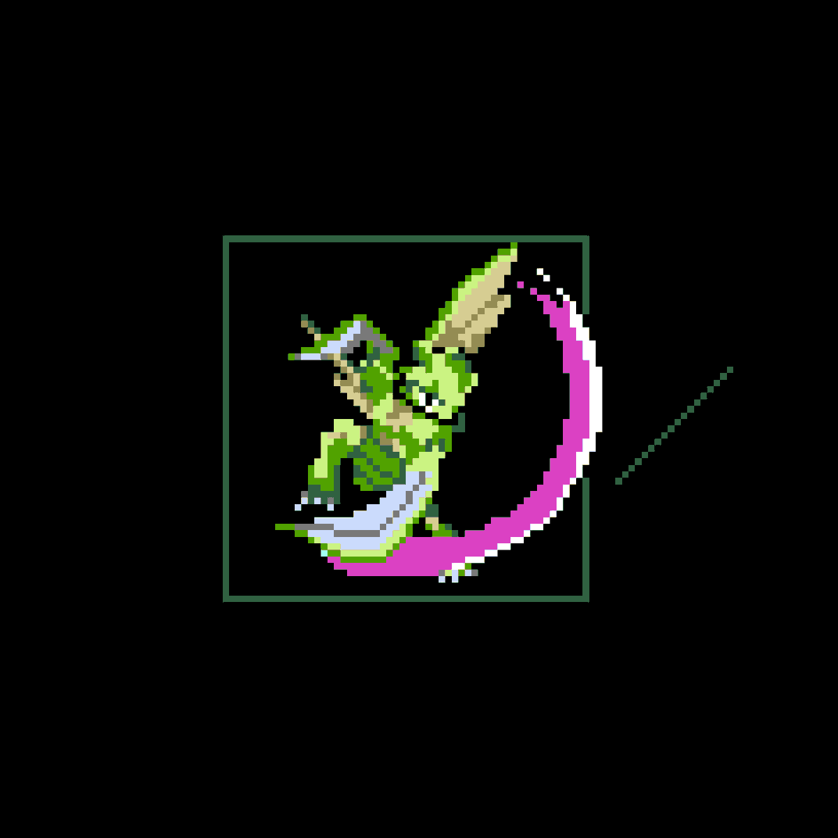 ExplosionMatcha's tweet image. Pokedex entry 123: &amp;lt;scyther&amp;gt; 

-probably a mantis  
-the coolest looking pokemon which every kid got excited about 
-instantly faints when a rock is thrown at it

@Pixel_Dailies #pixel_dailies  #pixelart