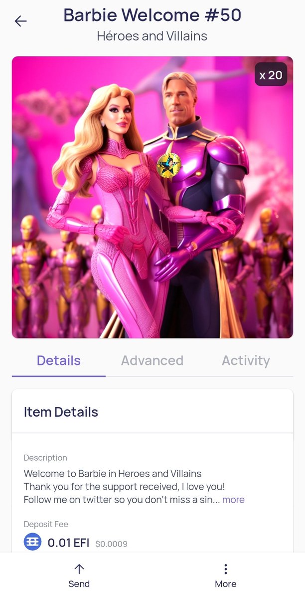 Allye95697360's tweet photo. "Barbie Welcome" #EfinityNFTs Party Creator @Alfo_nel #NFTCommuntiy Choose Winners in 72hrs ✌️🤩😁💜
⏰️❤️&RT
⏰️Follow @Alfo_nel
⏰️Tagg 3 frenz
⏰️Comment Efinity address starts with "ef"
#Efinity #EfinityNFT #NFTs #NFT #NFTGiveaway #NFTGiveaways #nftart #NFTio https://t.co/isc2n2oy2F