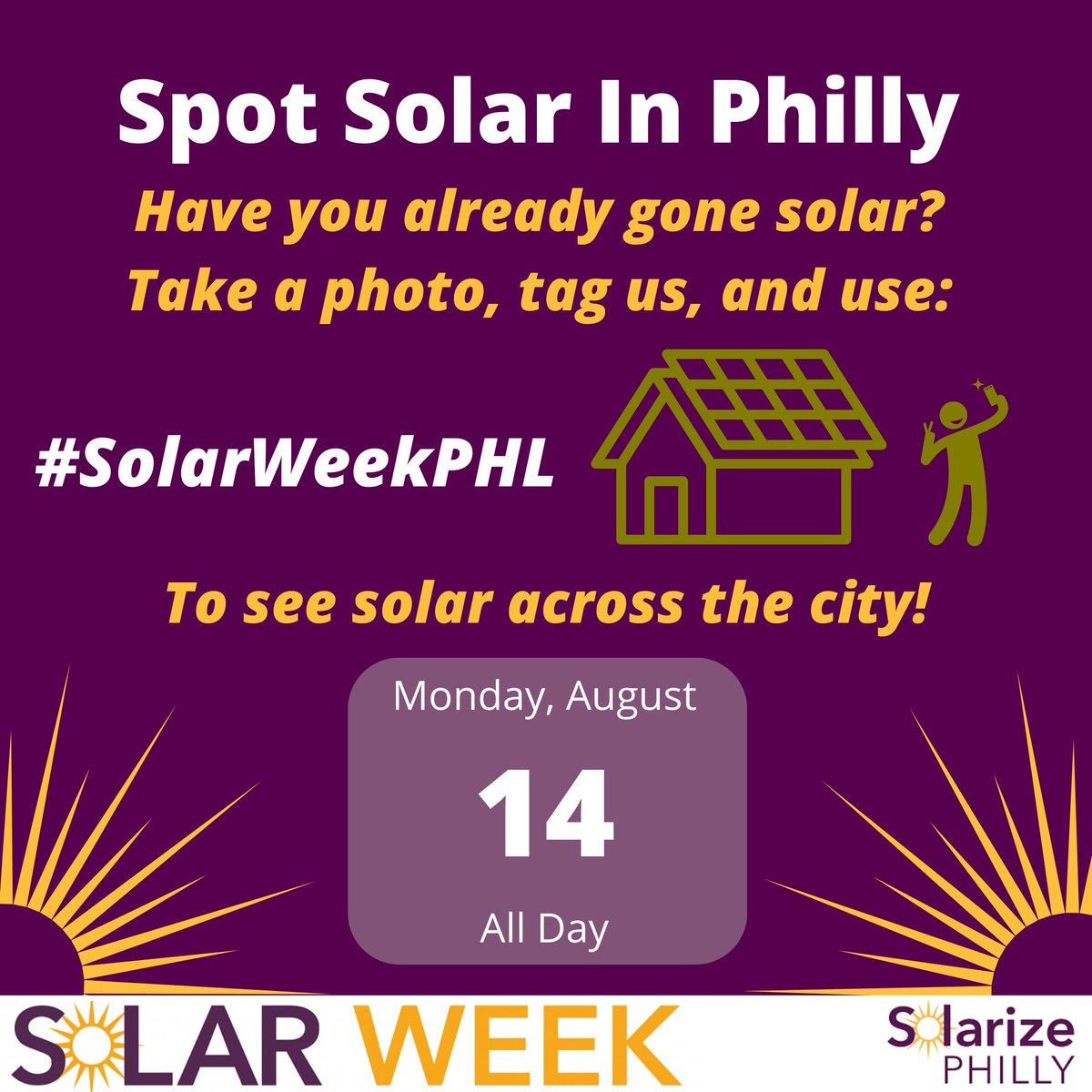 philaenergy's tweet photo. Have you already gone solar? On Monday, August 14th take a photo, tag us, and use #SolarWeekPHL - so we can see solar across the city!
Learn more and register for events at https://t.co/9QWZPrOKoG #SolarWeekPHL π https://t.co/JSW5TCGxnI