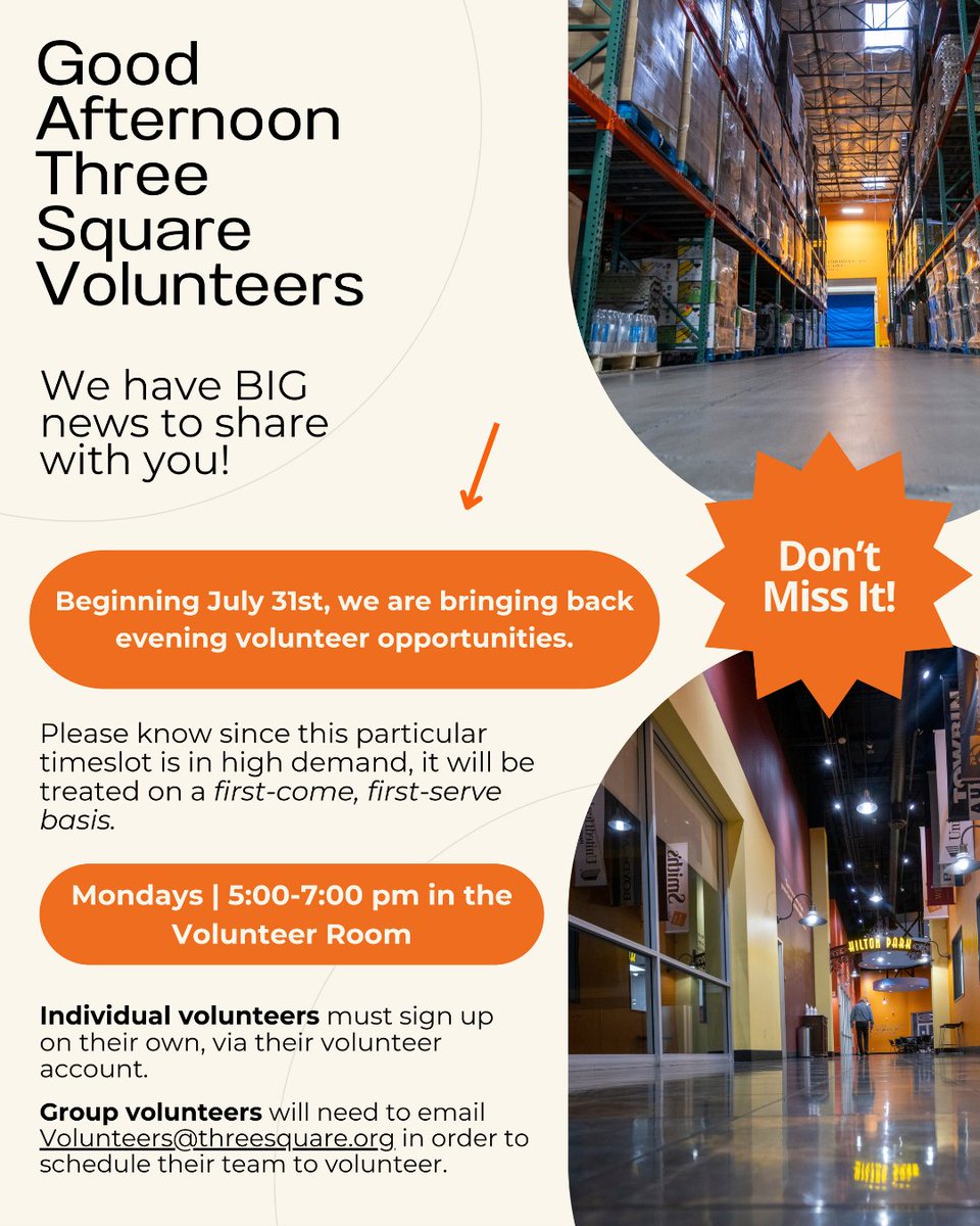 threesquareLV's tweet photo. Evening volunteer opportunities are back by popular demand! #hungerfreesnv https://t.co/iYljTw5SzS