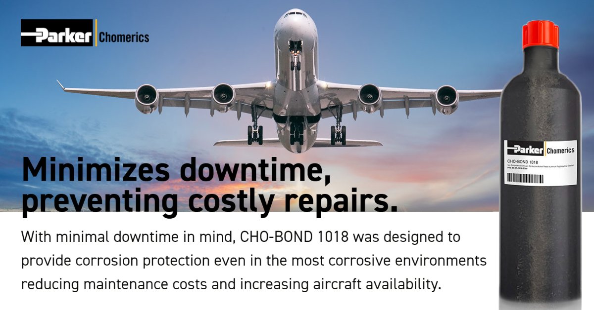 Prevent costly repairs and reduce downtime. CHO-BOND 1018 protects mission-critical applications like ballistics and guided weaponry, #Military shelters, and planes from EMI while providing excellent corrosion resistance. prker.co/3GzWYxo #Aviation